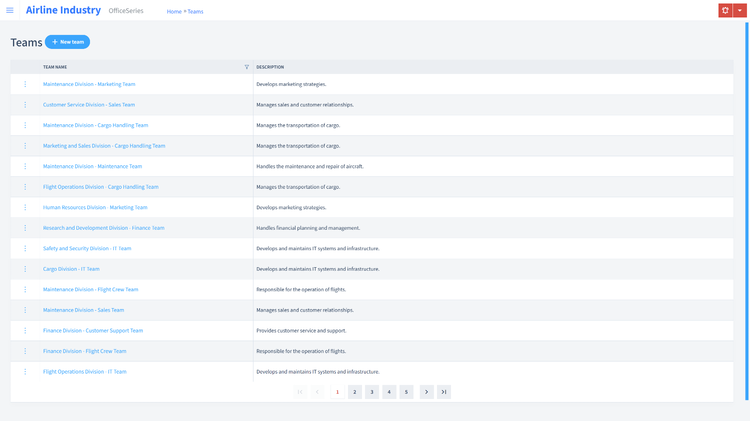 Airline Industry Timesheet Teams