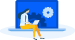 Woman using a laptop to access the OfficeSeries services