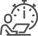 User tracking regular hours and overtime with set policies on a laptop