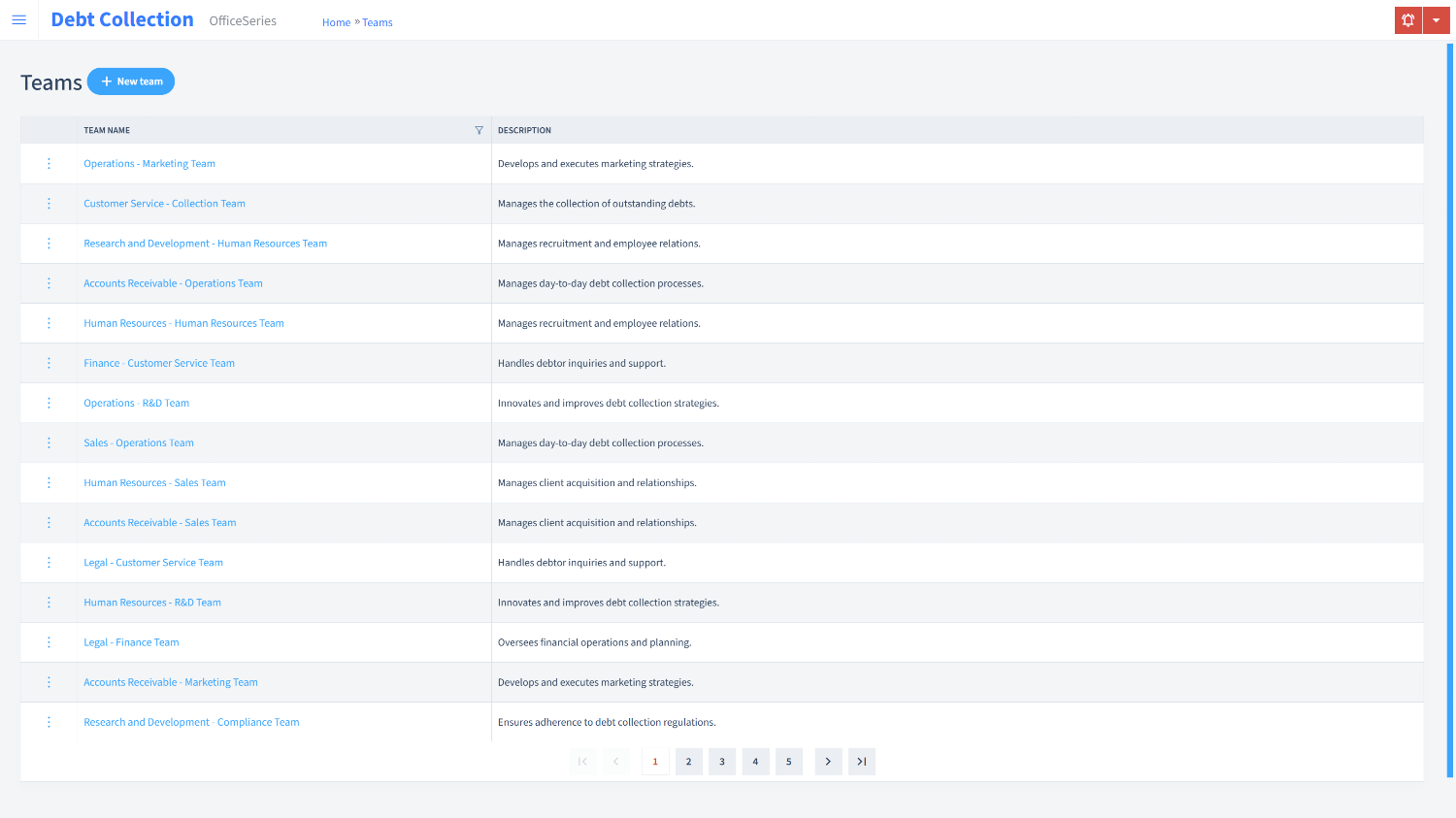 Debt Collection Timesheet Teams