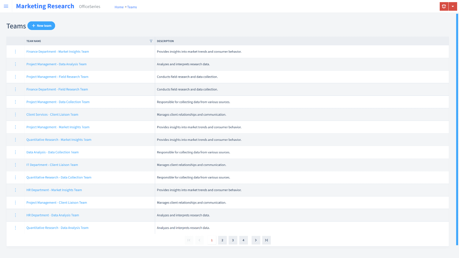 Marketing Research Timesheet Teams