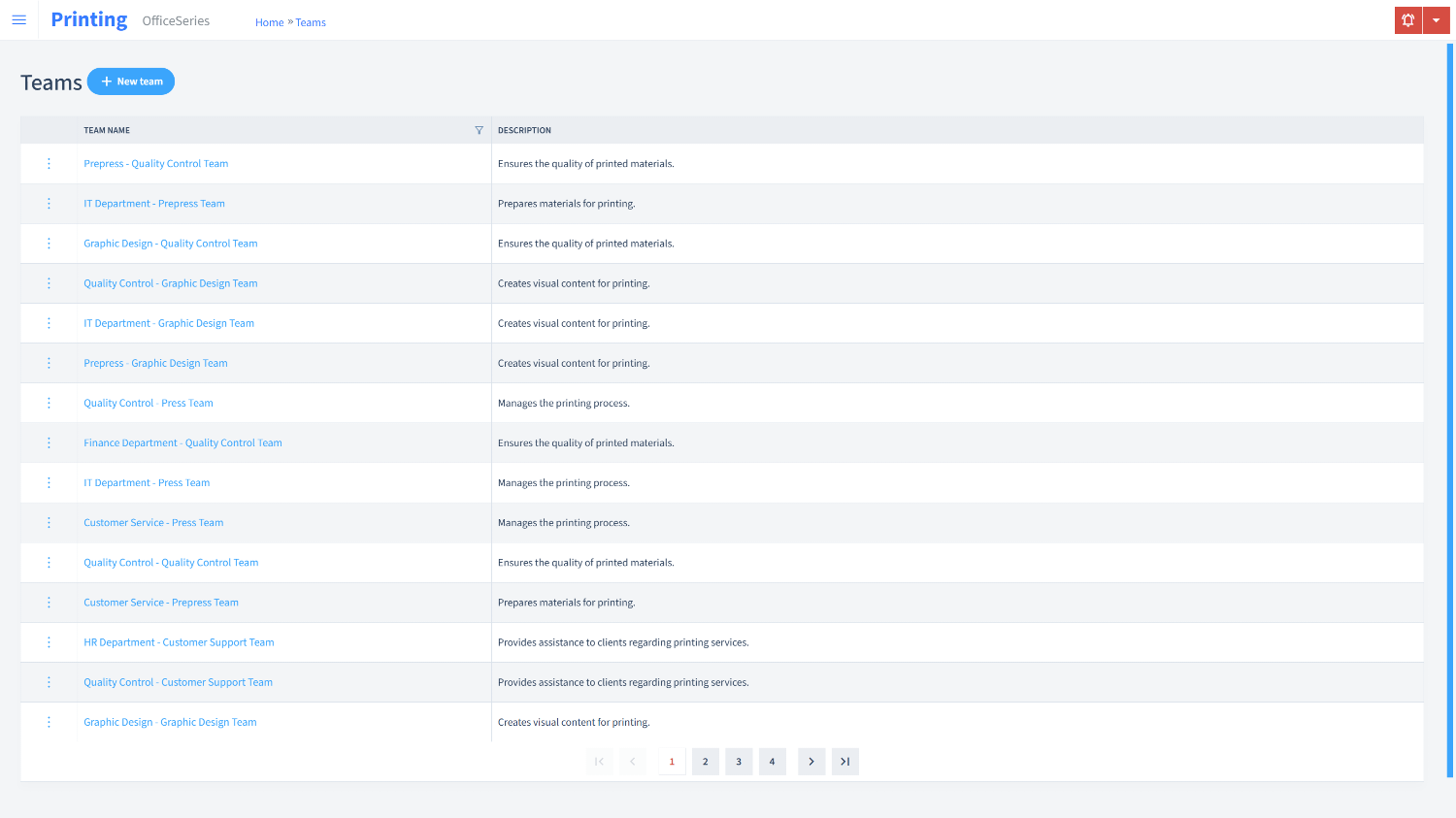 Printing Timesheet Teams