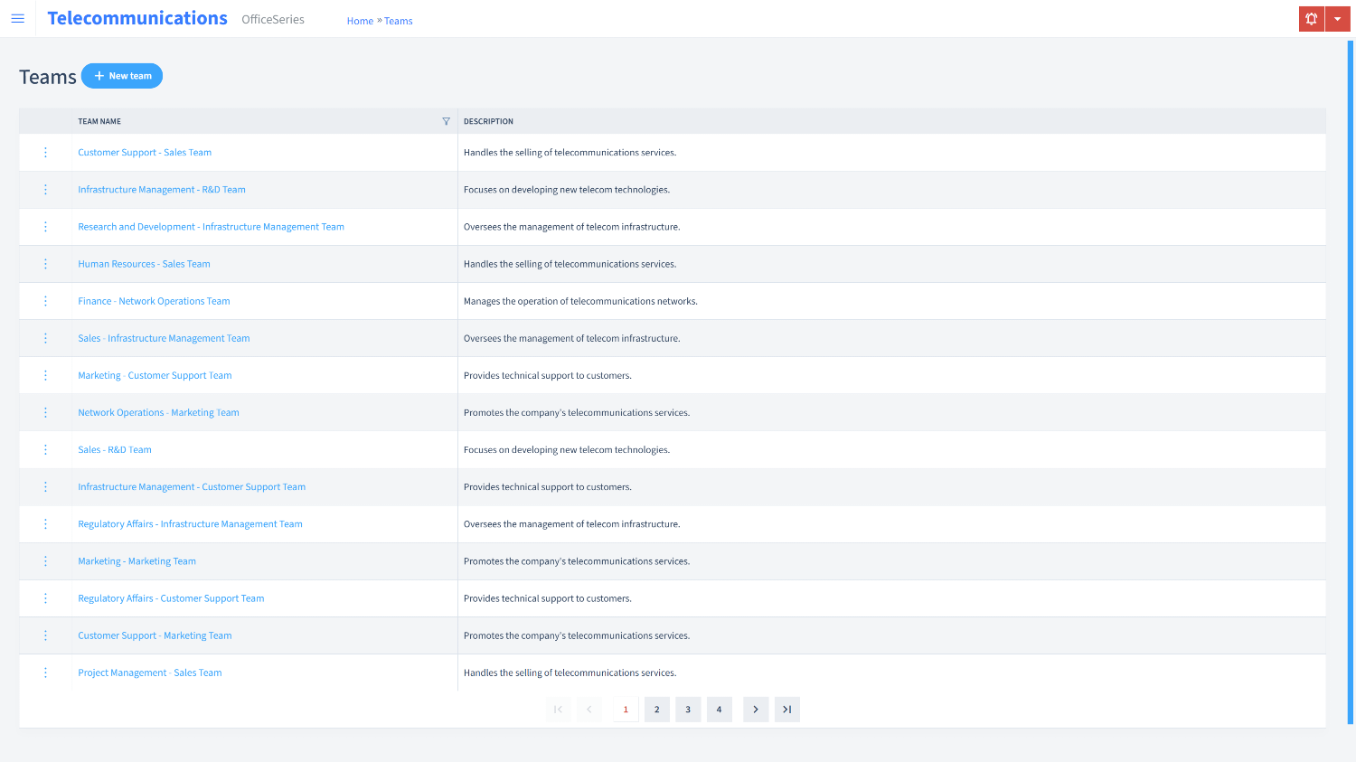 Telecommunications Timesheet Teams
