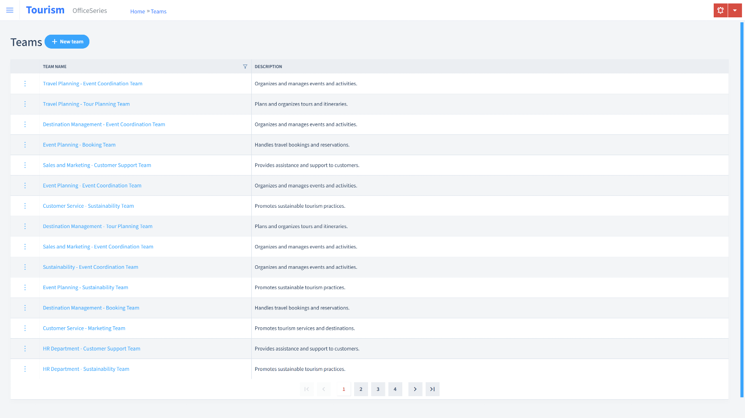 Tourism Timesheet Teams